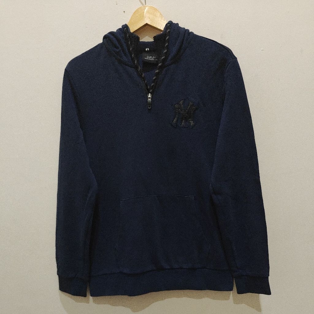 Hoodie MLB NY Navy Logo Bordir