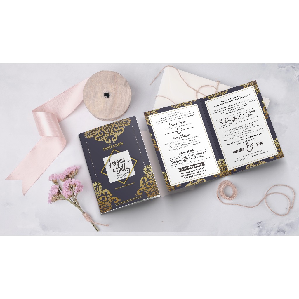 Cetak Undangan Satuan Tema Vintage -1-017