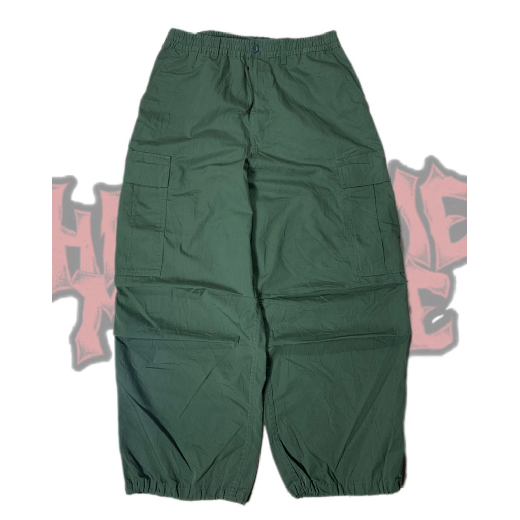 GU SUPERWIDE CARGO OLIVE PANTS