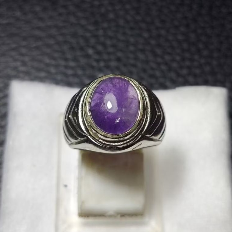 Batu cincin kecubung wulung asli
