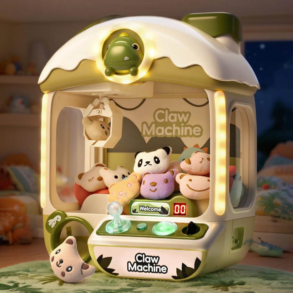cossy Claw Machine for Kids,Large Dinosaur Toy Claw Machine,Mini Arcade Claw Machine with Sound