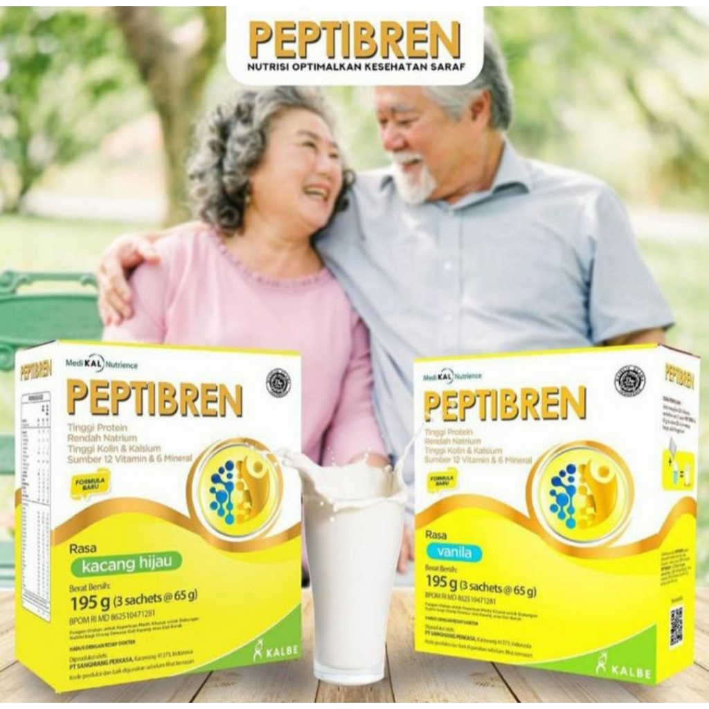 Peptibren Susu rasa Vanila195 gram / Peptibren Susu Rasa Kacang Hijau 195 gram/Peptibren Susu Rasa c