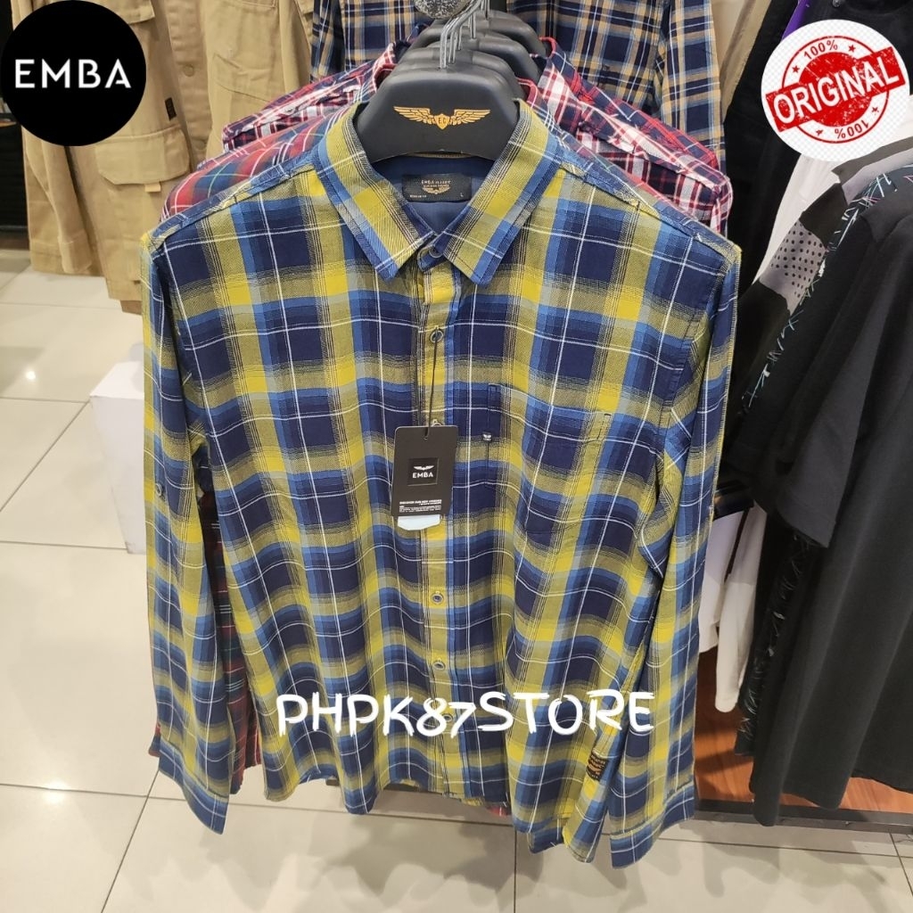 EMBA CLASSIC KEMEJA PANJANG PRIA ORIGINAL, KEMEJA PANJANG KOTAK-KOTAK PREMIUM