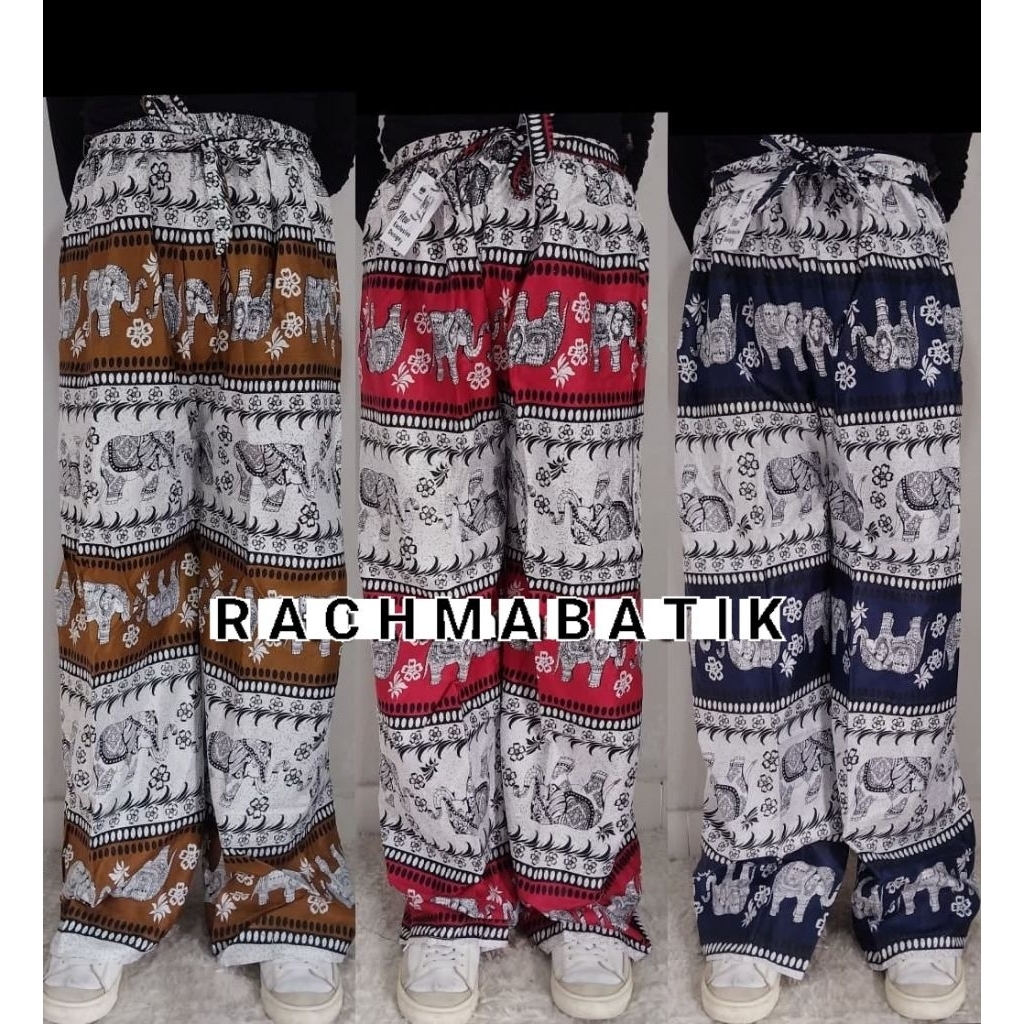Celana Tidur Panjang Wanita Motif Gajah Kain Rayon XL/jumbo