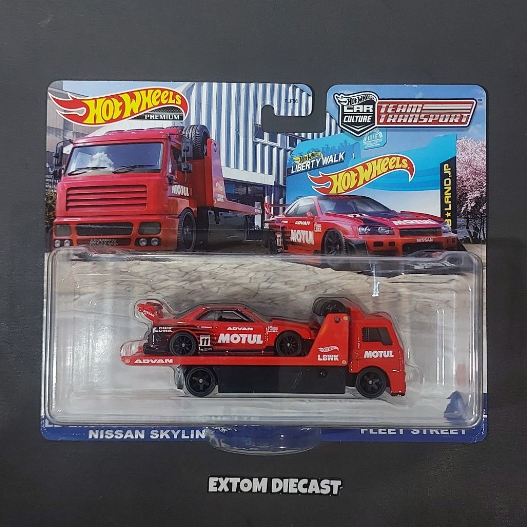 Hotwheels Team Transports Nissan Skyline R34 LBWK Motul