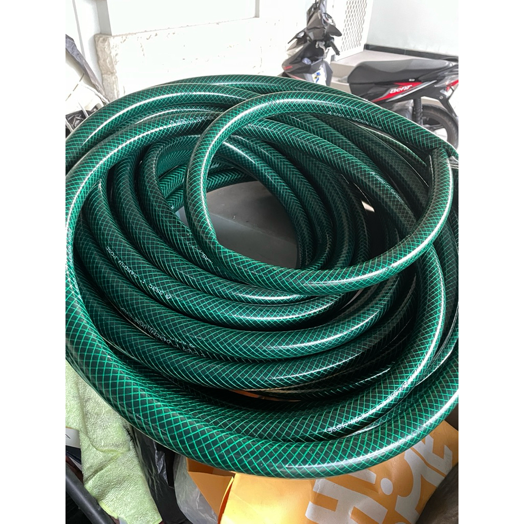 Selang Air 1 Inch 25 Meter – Anti Lumut Serat Benang Elastis Tebal 2mm | Selang Cuci Motor & Taman
