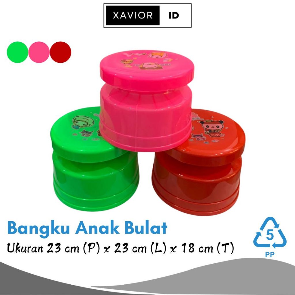 XV KURSI PLASTIK PENDEK | KURSI JONGKOK BULAT TUTUP | KURSI DAPUR BULAT