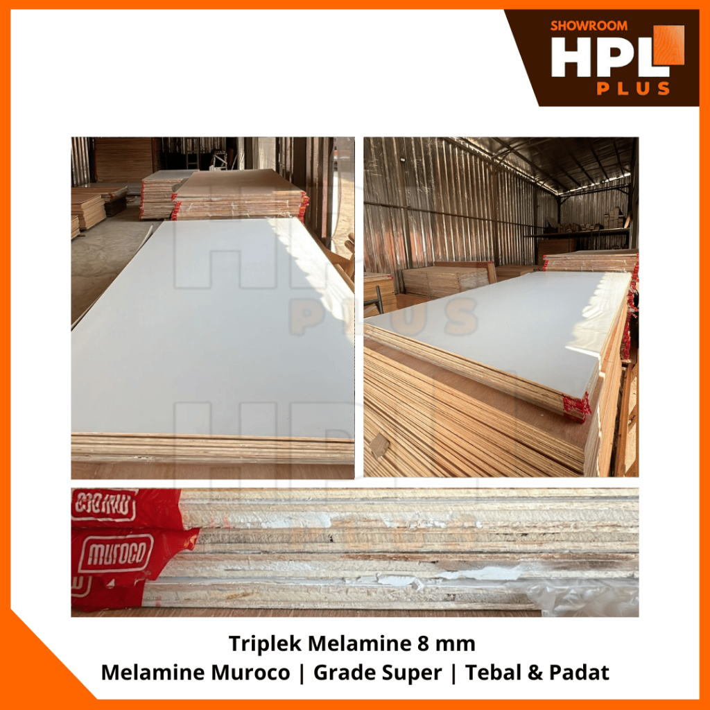 Triplek Melamine 8 mm Putih Doff | Kayu Lapis Premium Furniture Kitchen Set Interior | Single Face M