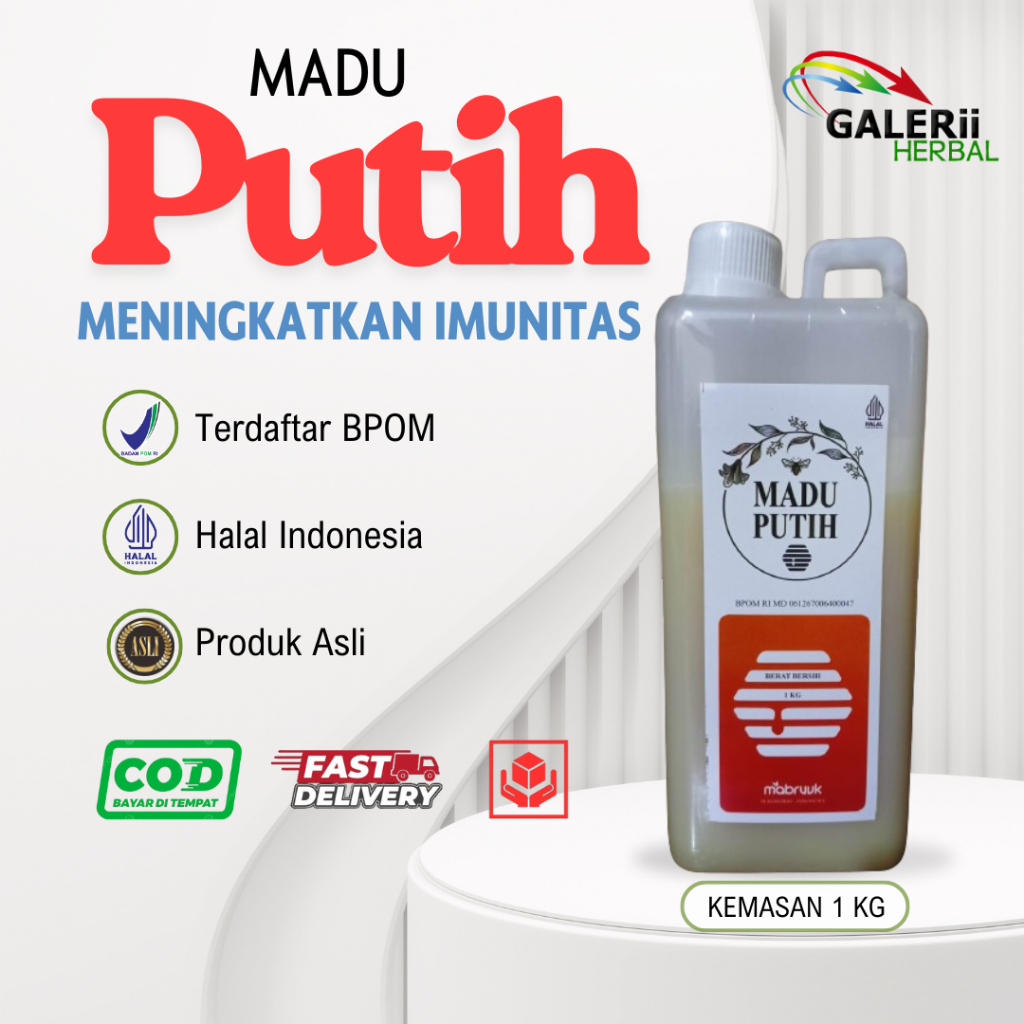 Madu Putih Mabruuk 1 kg Madu Putih Asli