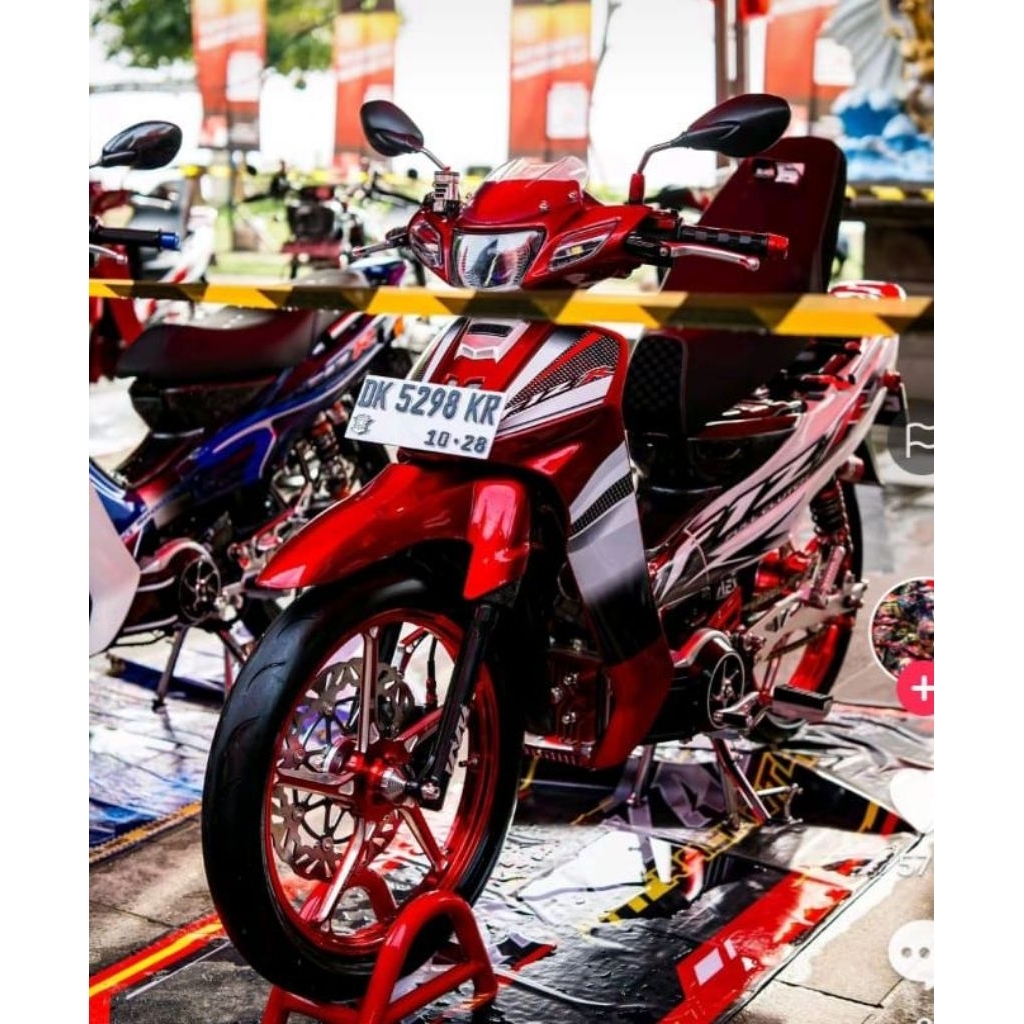 STRIPING MOTOR FIZ R 2004 merah putih custom