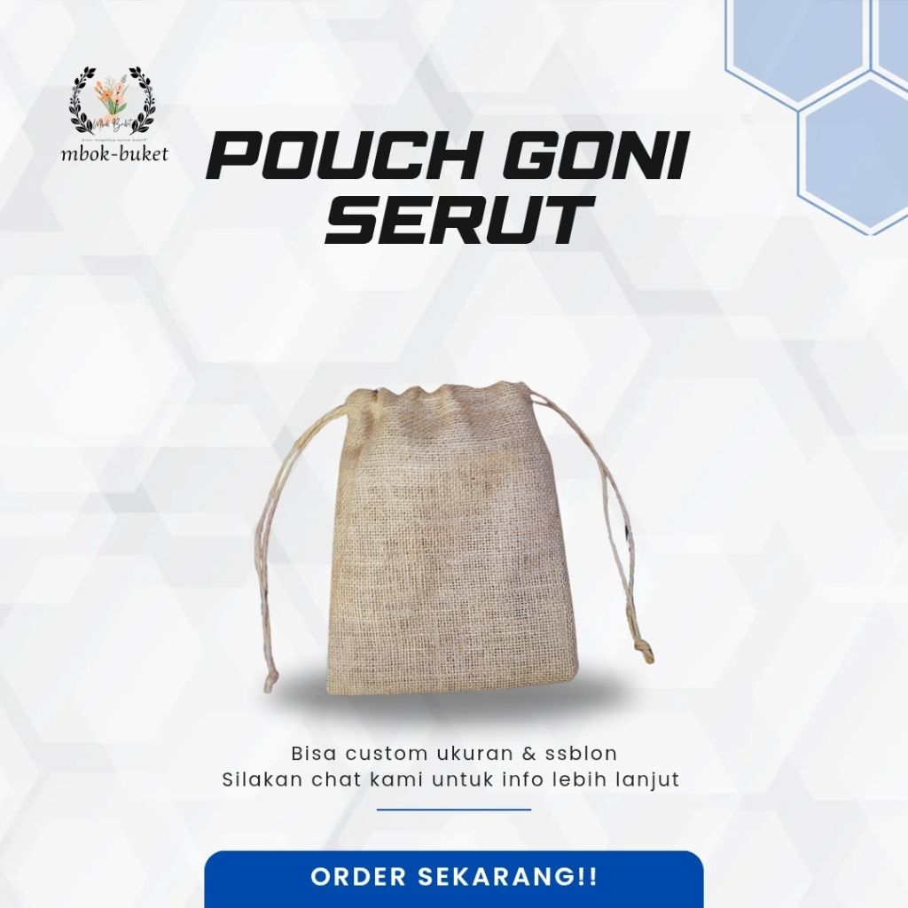POUCH SERUT GONI POUCH WADAH BIJI KOPI WADAH PARFUM POLOSAN POUCH KANTONG GONI SOUVENIR ETNIK