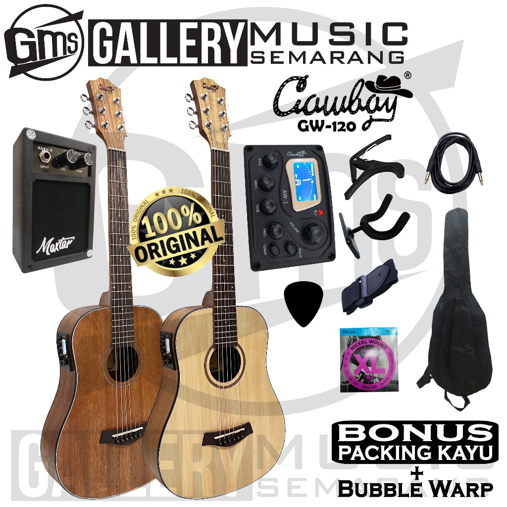 BISA COD Gitar Akustik Elektrik ¾ Cowboy GW-120 NA / GW 120NS Gitar Cowboy Original