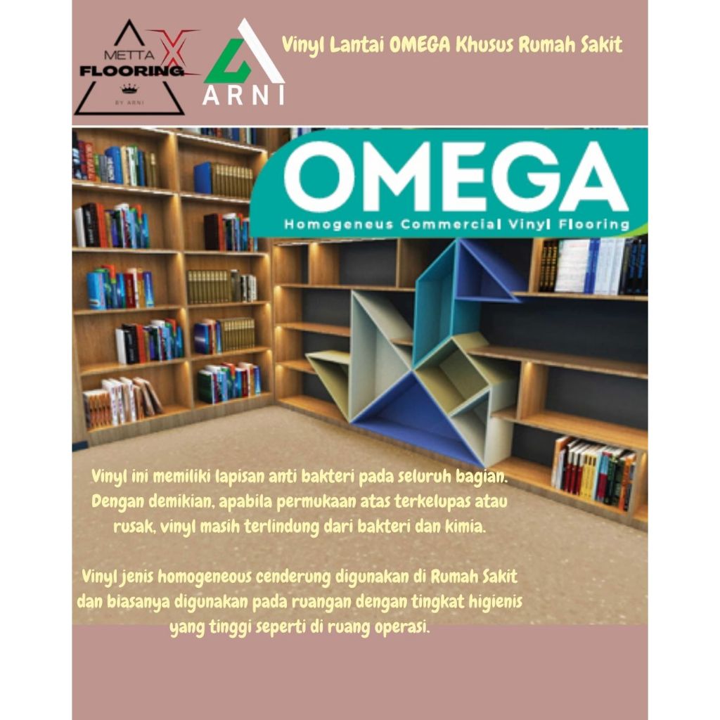 Vinyl roll Omega anti bakteri 2mm | Karpet vinyl rumah sakit