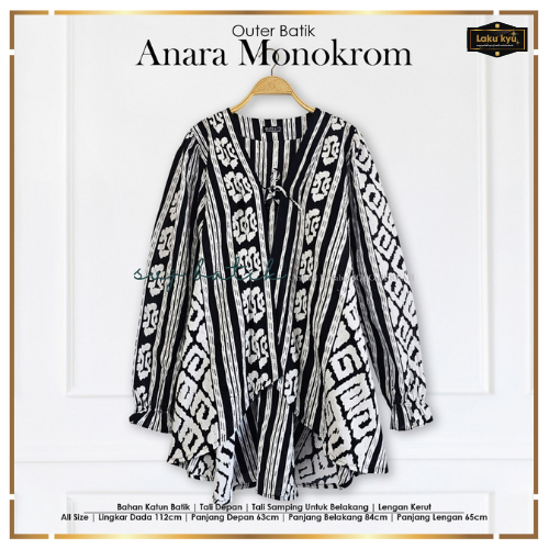 Atasan wanita outer tali cardi batik lengan panjang set inner dress batik wanita kekinian by svj