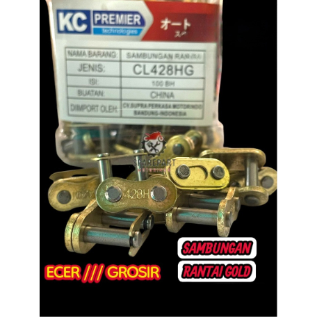 MATA RANTAI SAMBUNGAN RANTAI GOLD 428H KC racing