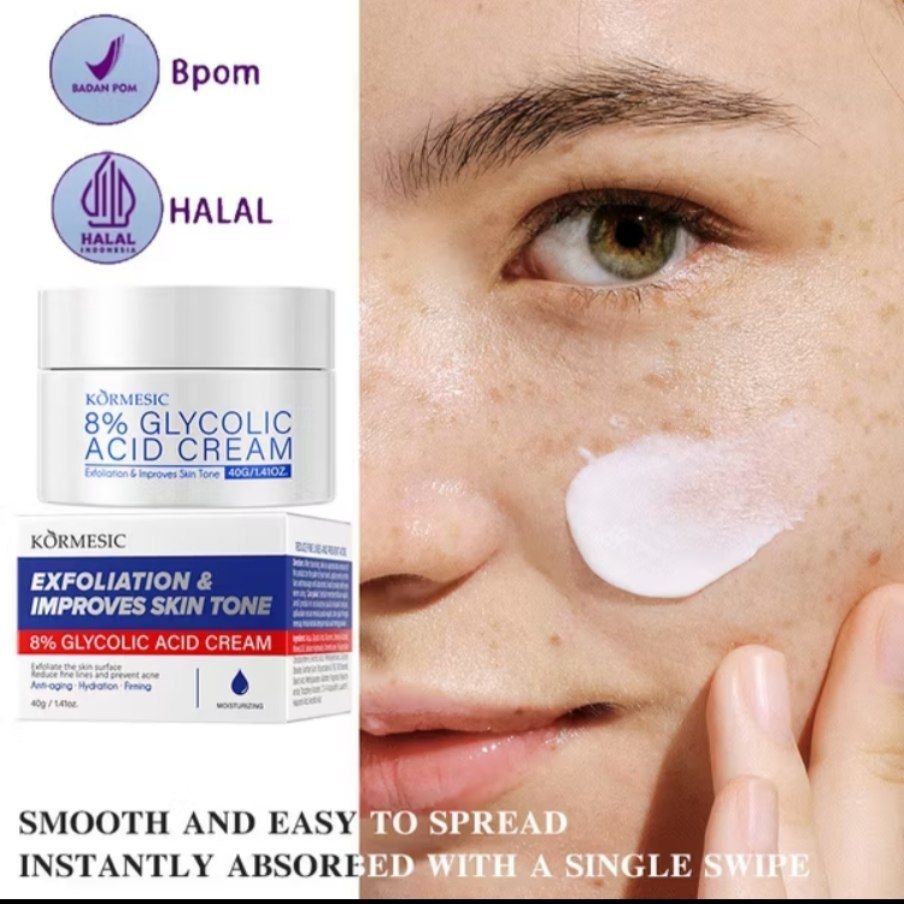 TB Kormesic glycolic Acid BPOM /  8% Glycolic Acid Cream Whitening Moisturizing