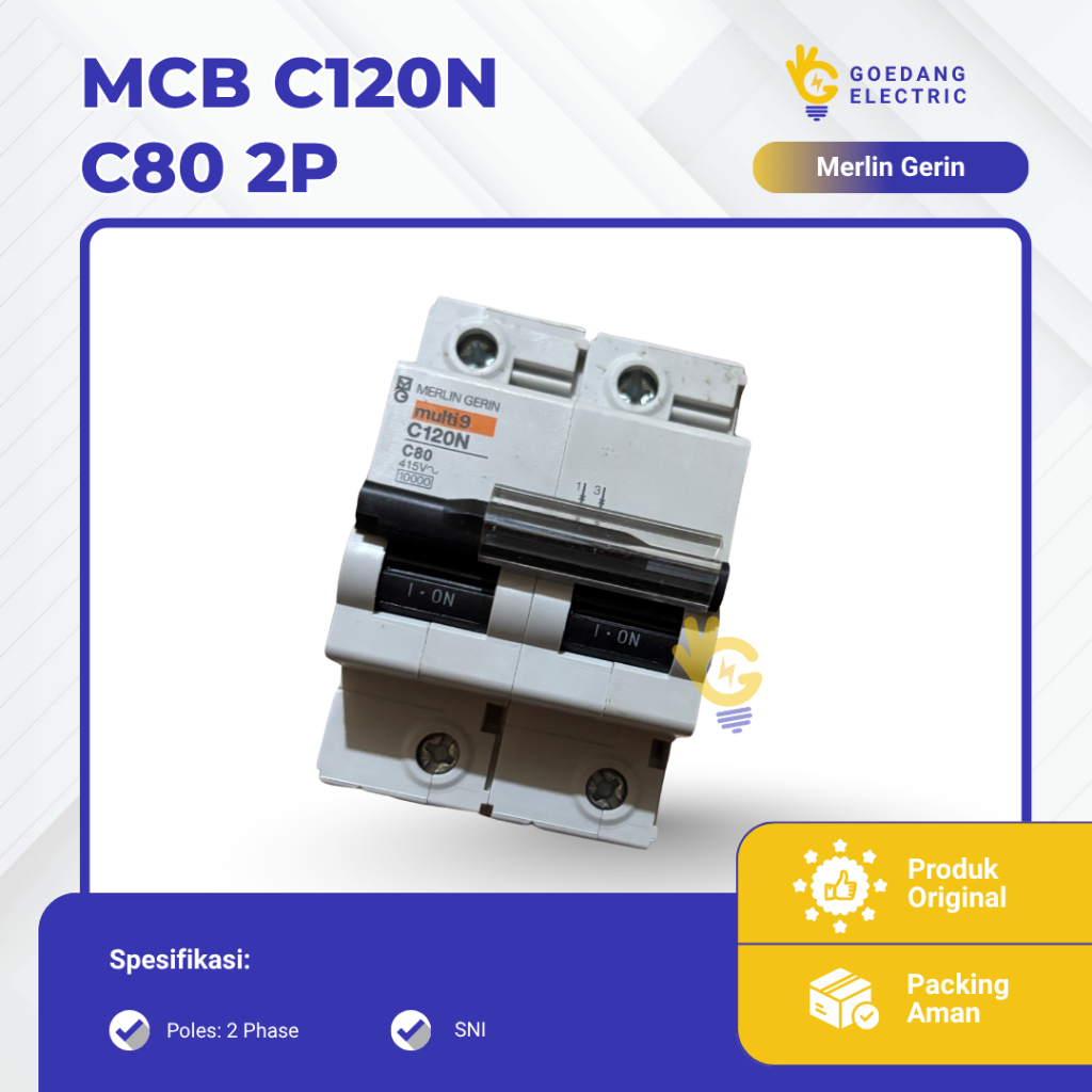 MCB Merlin Gerin C120N C80 10kA 80 Ampere 2P Kapasitas Tinggi Heavy Duty