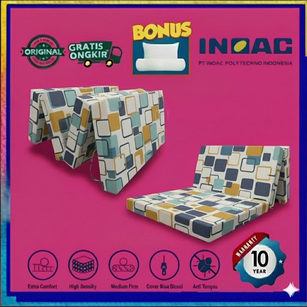 PROMO‼️KASUR LIPAT INOAC ASLI BONUS BANTAL&GULING ANTI KEMPES