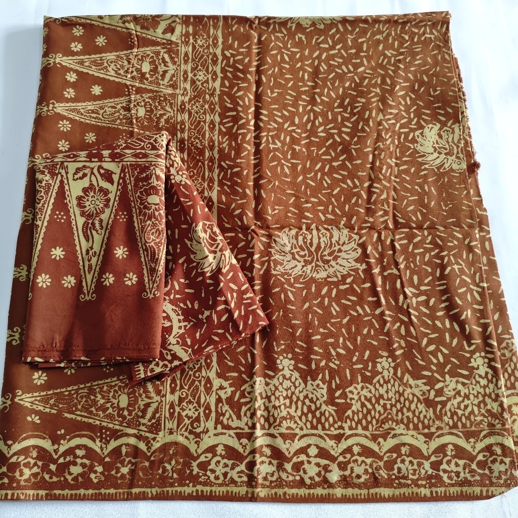 Set sarung selendang batik jambi katun halus setelan kain tekuluk motif beras tabur angsoduo warna p