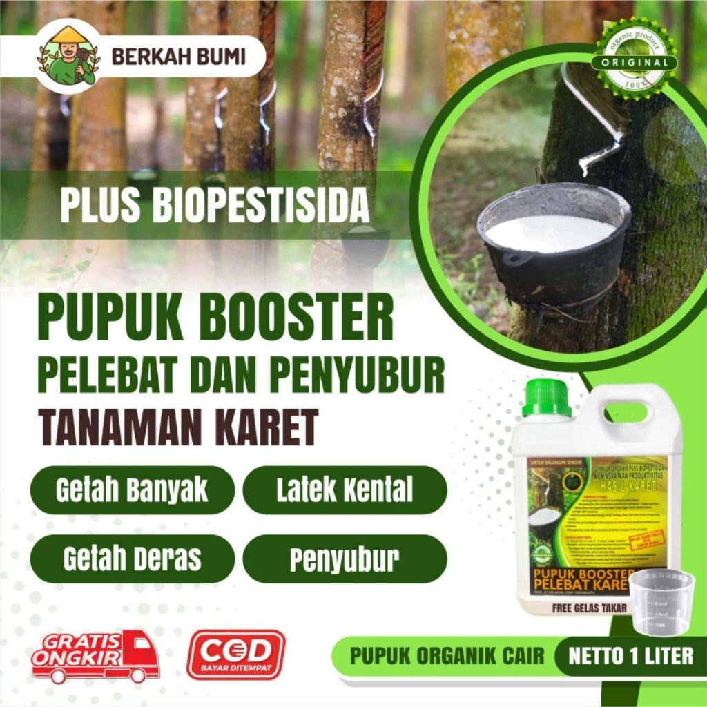 Pupuk Organik Cair KARET ,POC Penambah Getah KARET / Pelebat, Penyubur, Perangsang POHON KARET 1 Lit