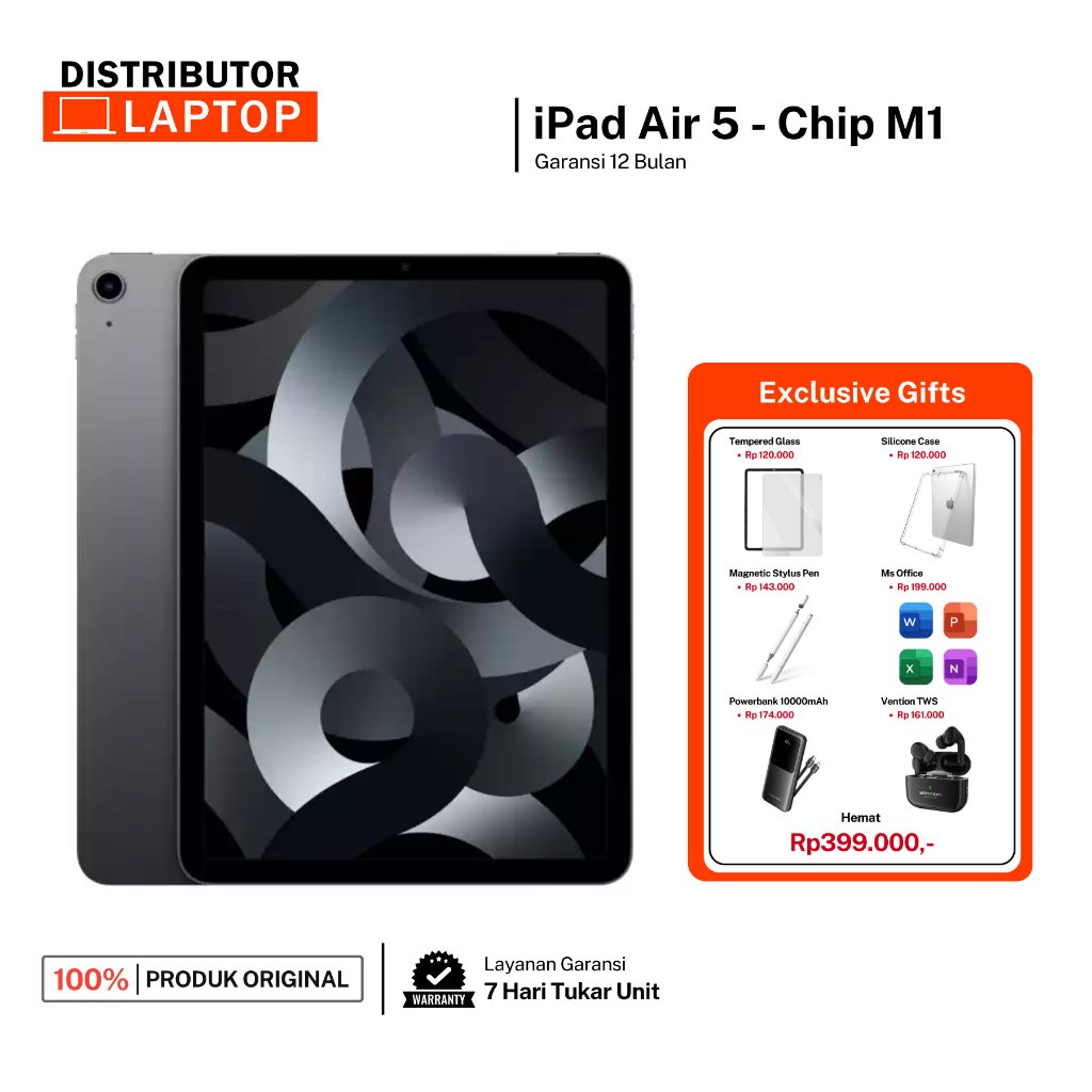 Exclusive Gifts - iPad Air 5 2022 10,9" CPO Wifi Only Garansi 1 Tahun