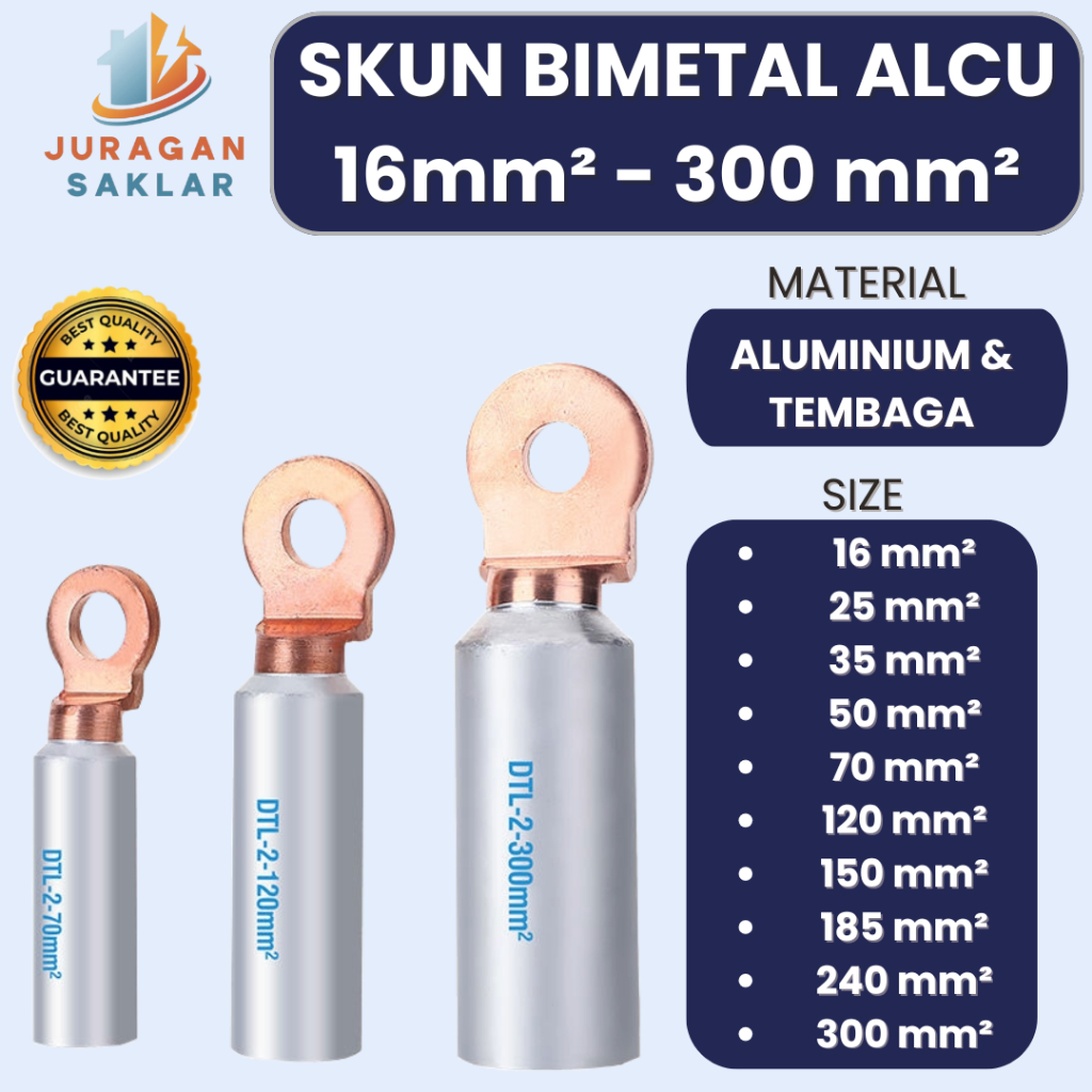 Kabel Skun AL-CU AL CU ALCU 120mm 150mm 120 150 mm Cable Lug Bimetal Aluminium Copper