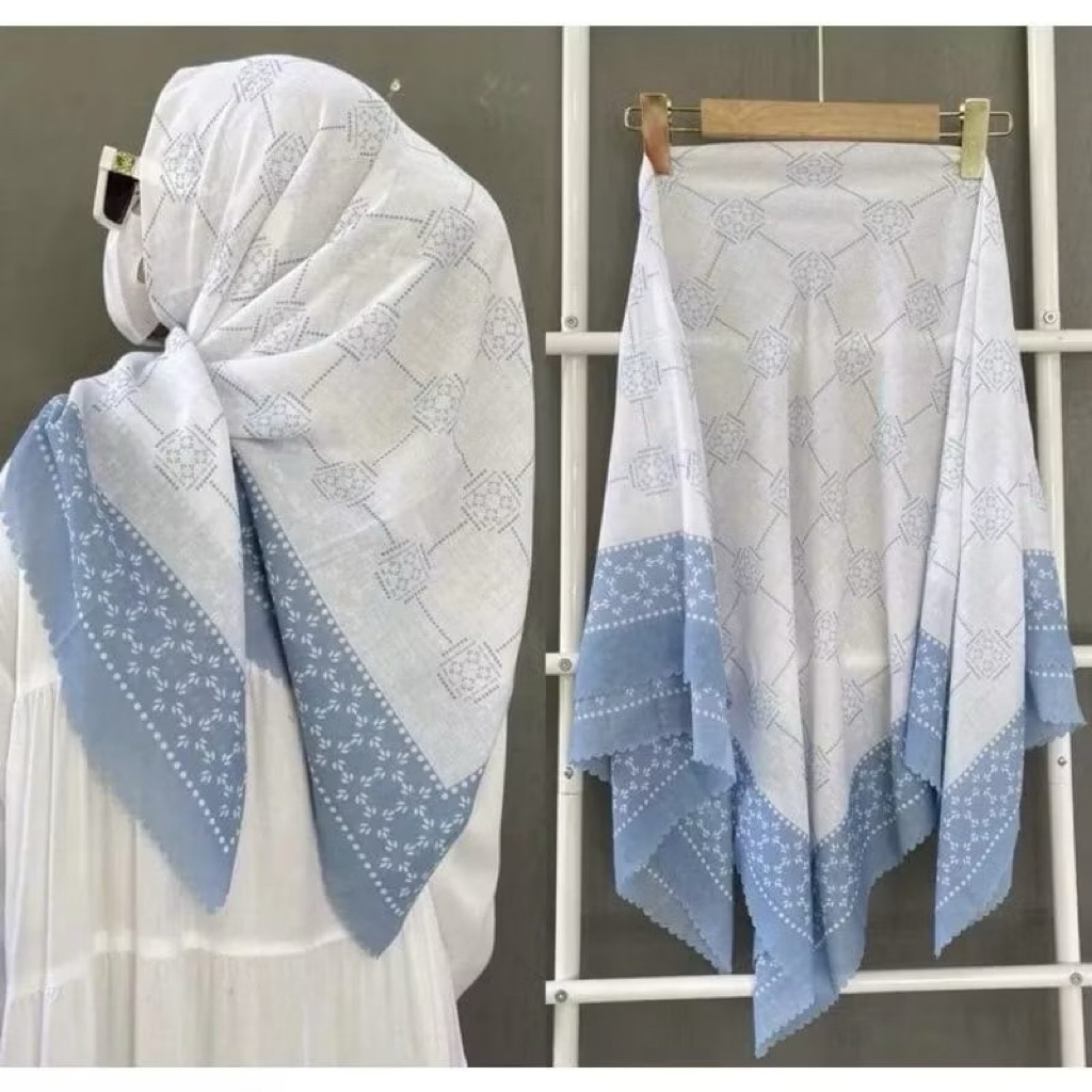 HIJAB TERLARIS SYARI LUNA HTAM DAN PUTIH / KERUDUNG SEGI EMPAT /  SYARI TERBARU TERMURAH JUMBO
