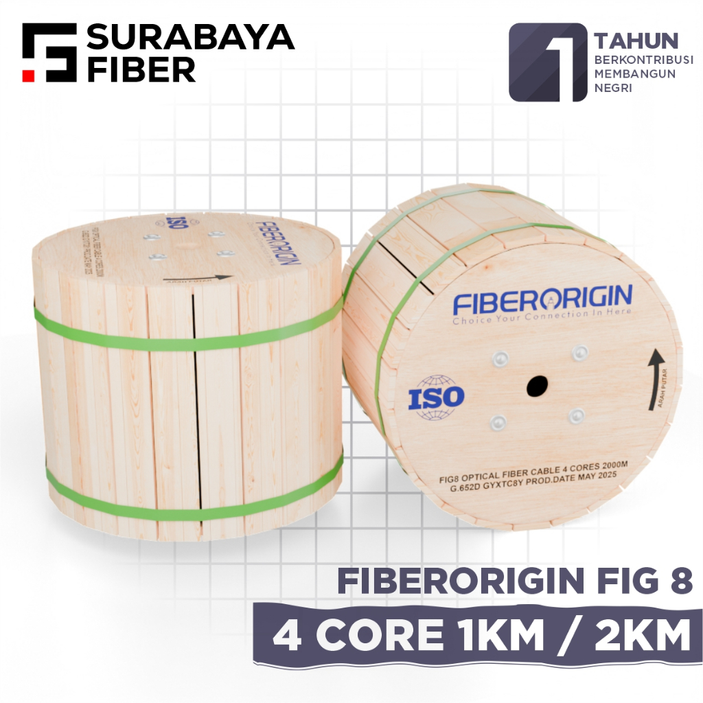 Fiberorigin FIG8 4 Core G652D 2000M - Kabel Backbone Fiber optik - KU Mini Jelly tube 4C 2KM