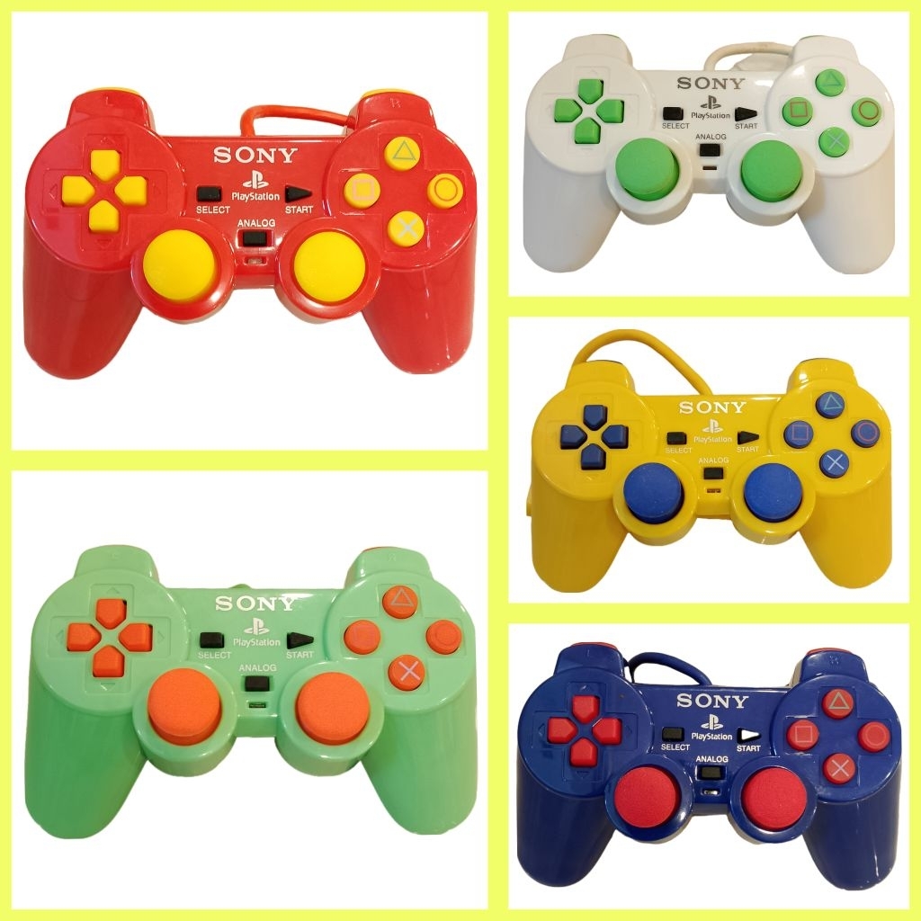 Stik PS2 TW Tombol Warna Kabel Serat /Joystick PS2 Warna Multicolor