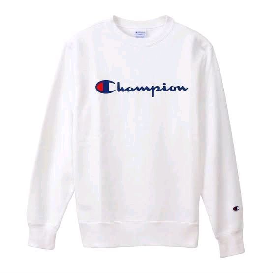 CHAMPION LOGO CREWNECK WHITE