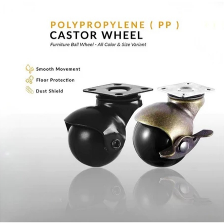 Roda Bulat Silent Ball Wheell Roda Kursi Korsi Rak Rack Furniture Universal Roda Caster