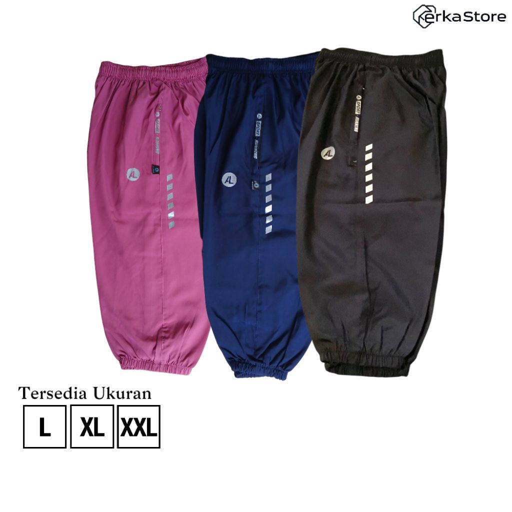 Celana Jogger Pendek 7/8 Pria Wanita Dewasa Bahan Parasut Despo- Celana Olahraga Senam Running Fitne
