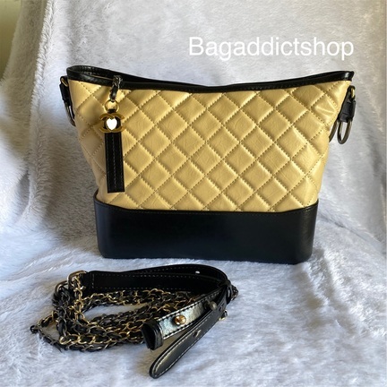 BagAddict Tas C Wanita Kulit Asli Gabrielle Medium Beige Multi HW