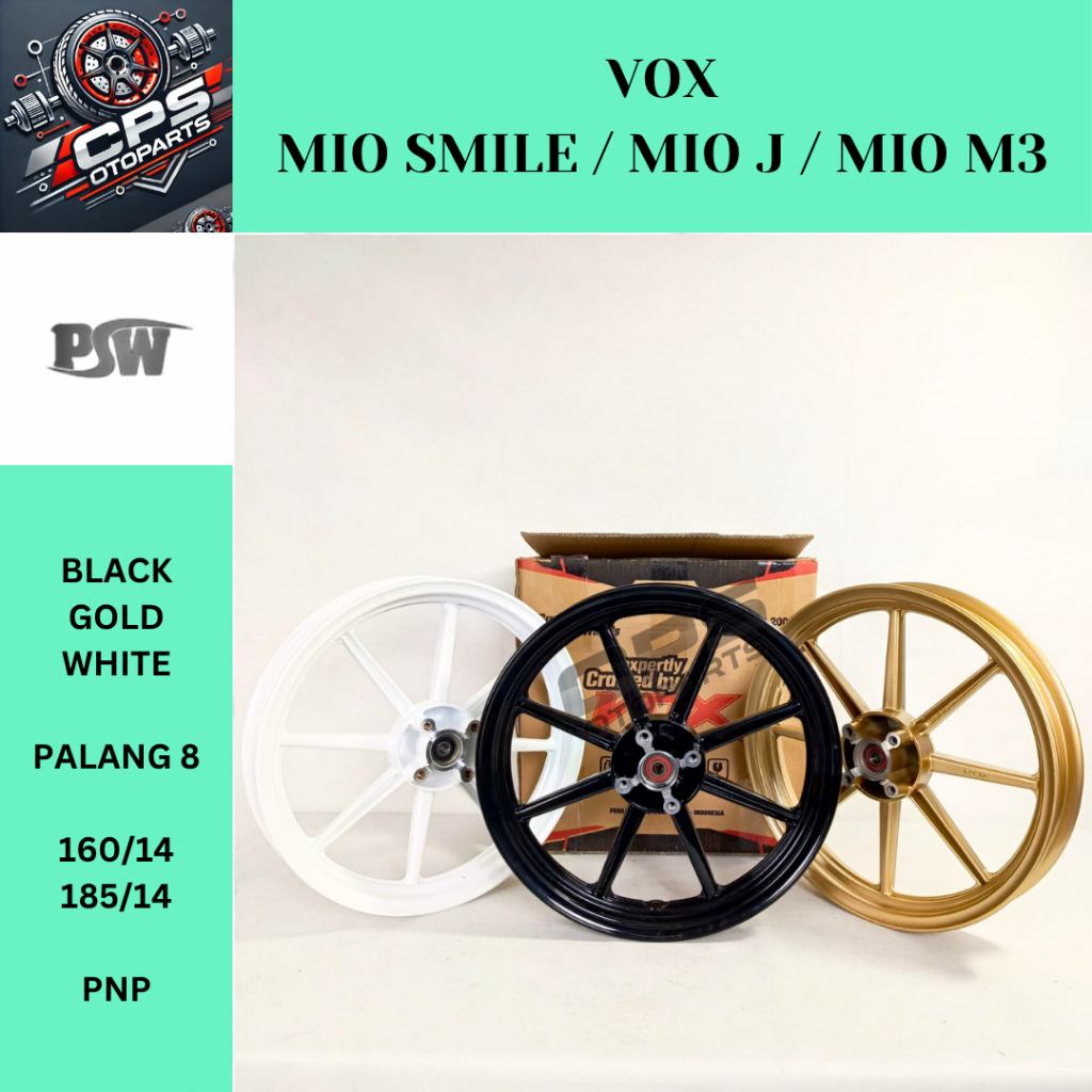 Velg VOX Palang 8 Mio Sporty / Mio Smile / Mio Soul / Mio J / Mio M3 Ukuran 160/185 Ring 14