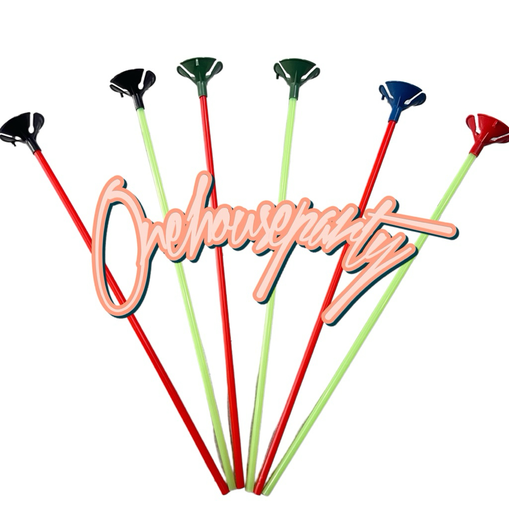 Tangkai Balon Latex + Holder PER PCS Panjang 40cm ulang tahun tangkai balon ultah Onehouseparty