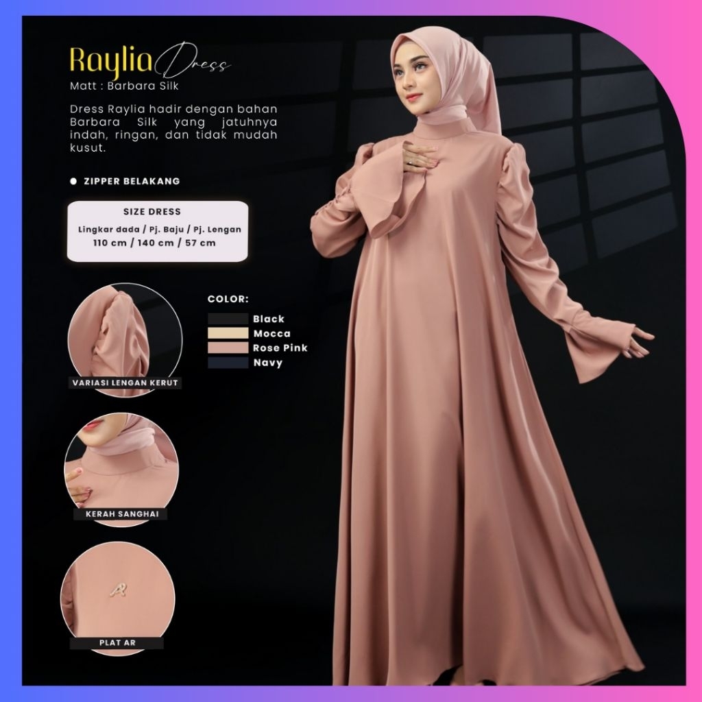 RAYLIA DRESS BY AR RAFI - Gamis Arrafi Terbaru Polos