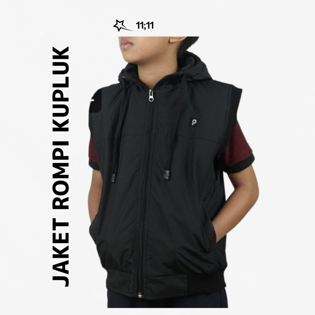 Sebelas_belas Jaket Parasut Rompi Anak Remaja Usia 4 - 16 Tahun | MUMAYIZ | Jaket Premium Anak Balit