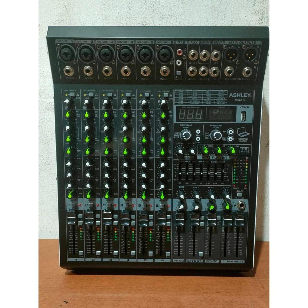 MIXER ASHLEY MDX-6 / Mikser ASHLEY MDX 6 Channel Original Efek 24 Bit - 256DSP