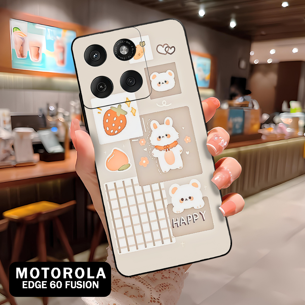( BT 21 ) Softcase Silikon hp Motorola Edge 60 Fusion l full karet lentur Untuk  Camera l Silicone l