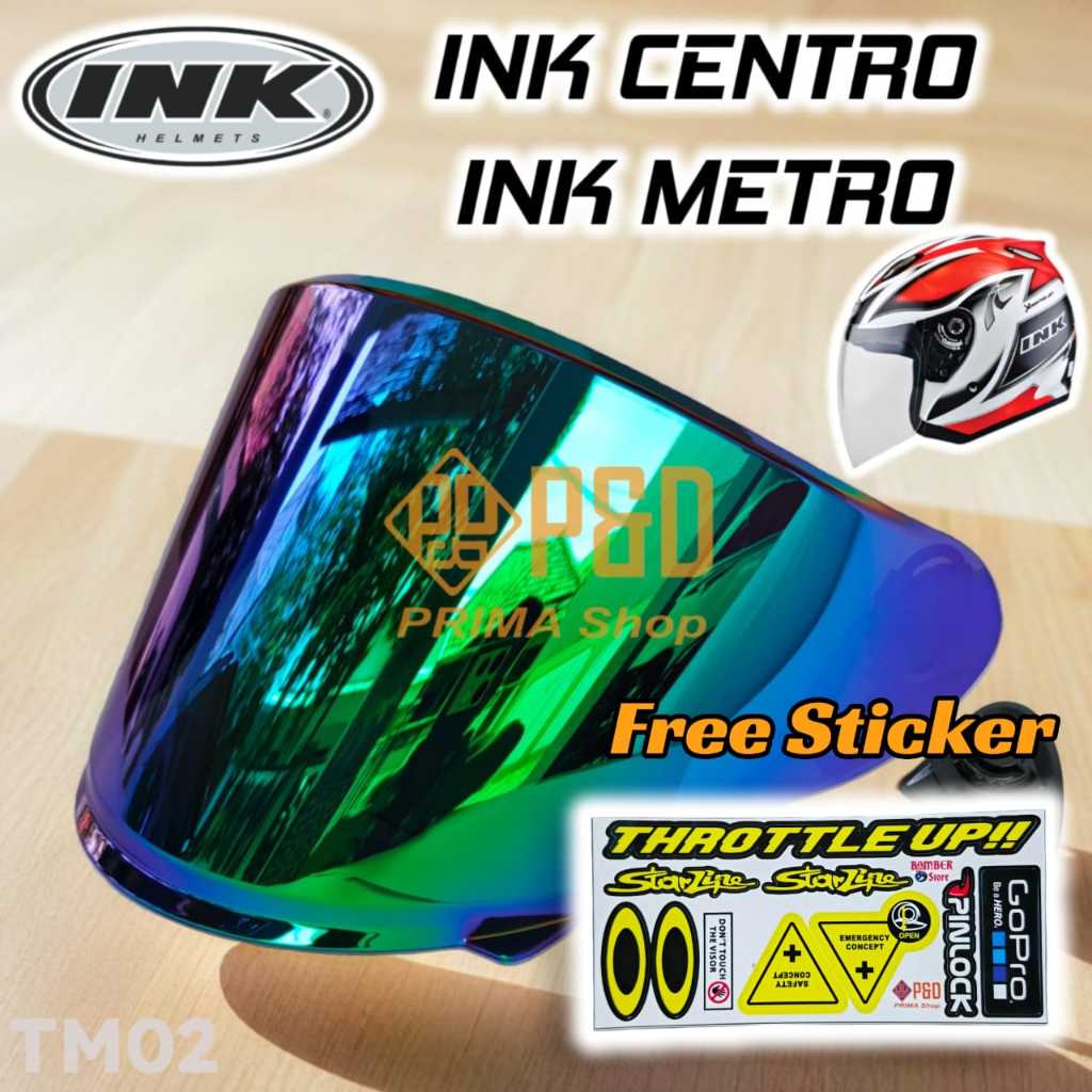 Kaca Flat Visor Helm INK Centro, INK Metro, Clear, Smoke, Iridium