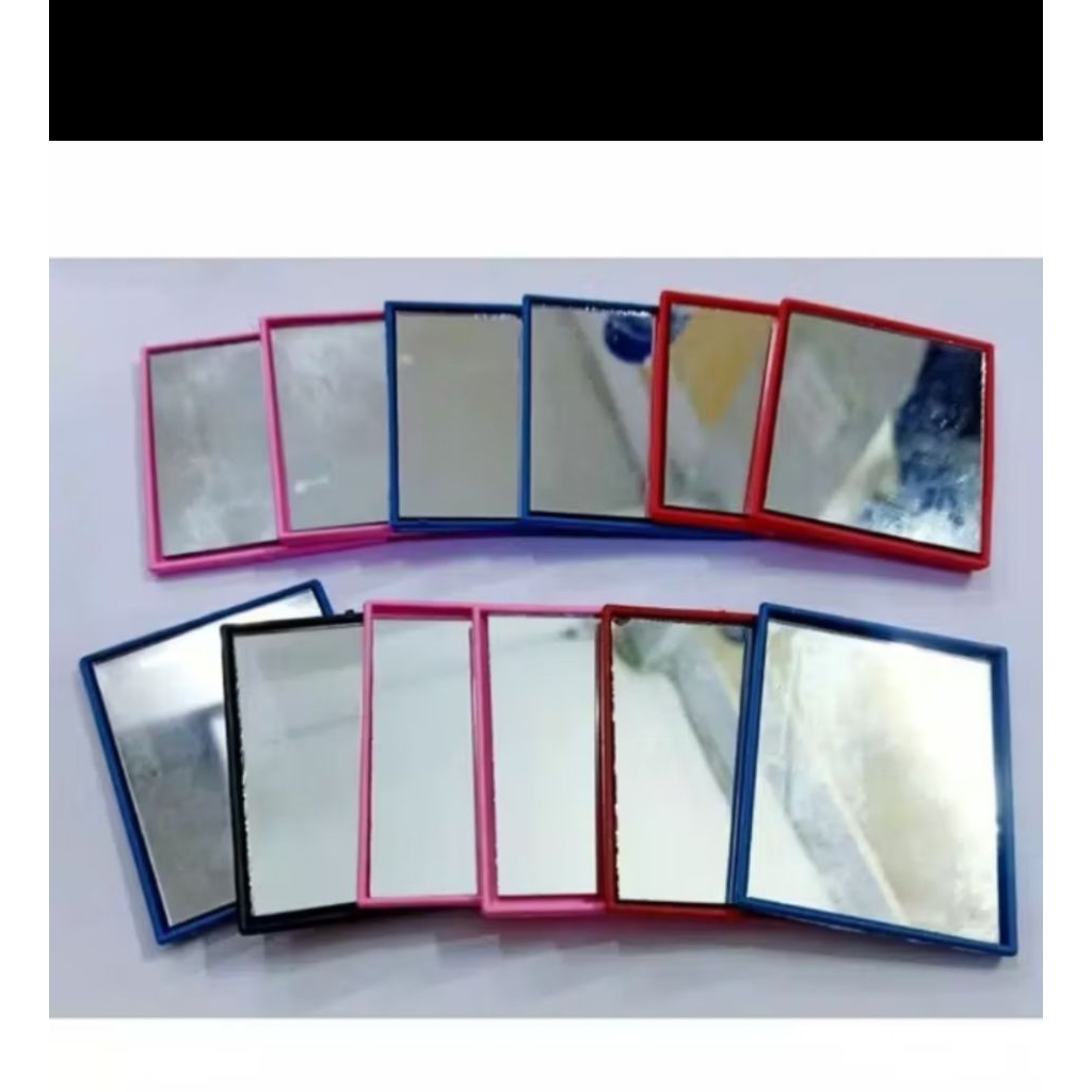 kaca cermin polos kotak/bulat