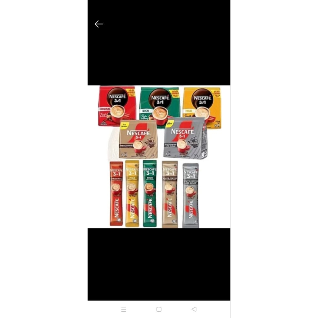 (satuan) Nescafe Malaysia 3 in 1 ori/rich/mild/caramel latte/mocca latte