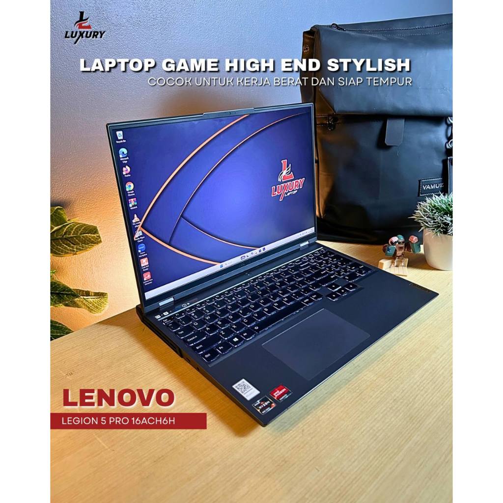 LAPTOP LENOVO LEGION 5 PRO 16ACH6H RYZEN 7 NVIDIA RTX 3070 8GB SSD RAM DDR4 LAYAR 165HZ BACKLIGHT SE