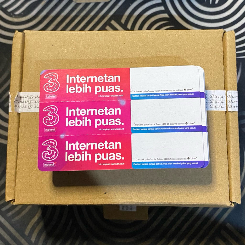 Voucher Tri/Three kosong zero blank grosir murah Khusus Kalimantan Sulawesi Maluku Papua