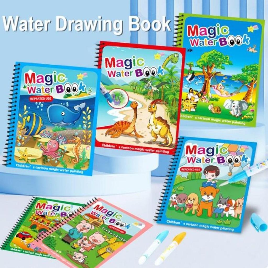 MAGIC WATER BOOK BUKU GAMBAR AJAIB BUKU GAMBAR MEWARNAI BUKU GAMBAR ANAK PEN AJAIB WATER DRAWING - B