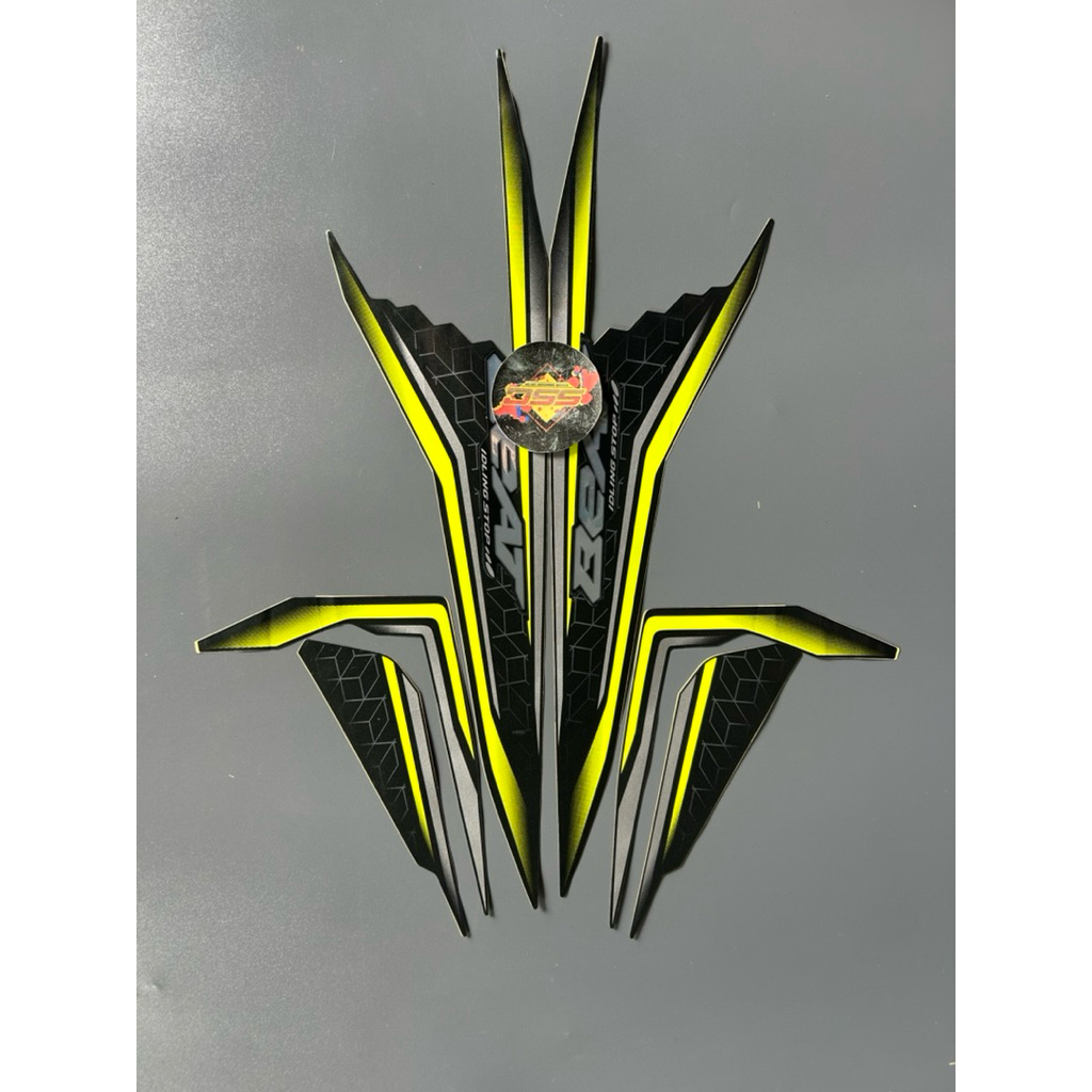 STRIPING STIKER BEAT ISS IDLING STOP 2020 HITAM HIJAU ORIGINAL