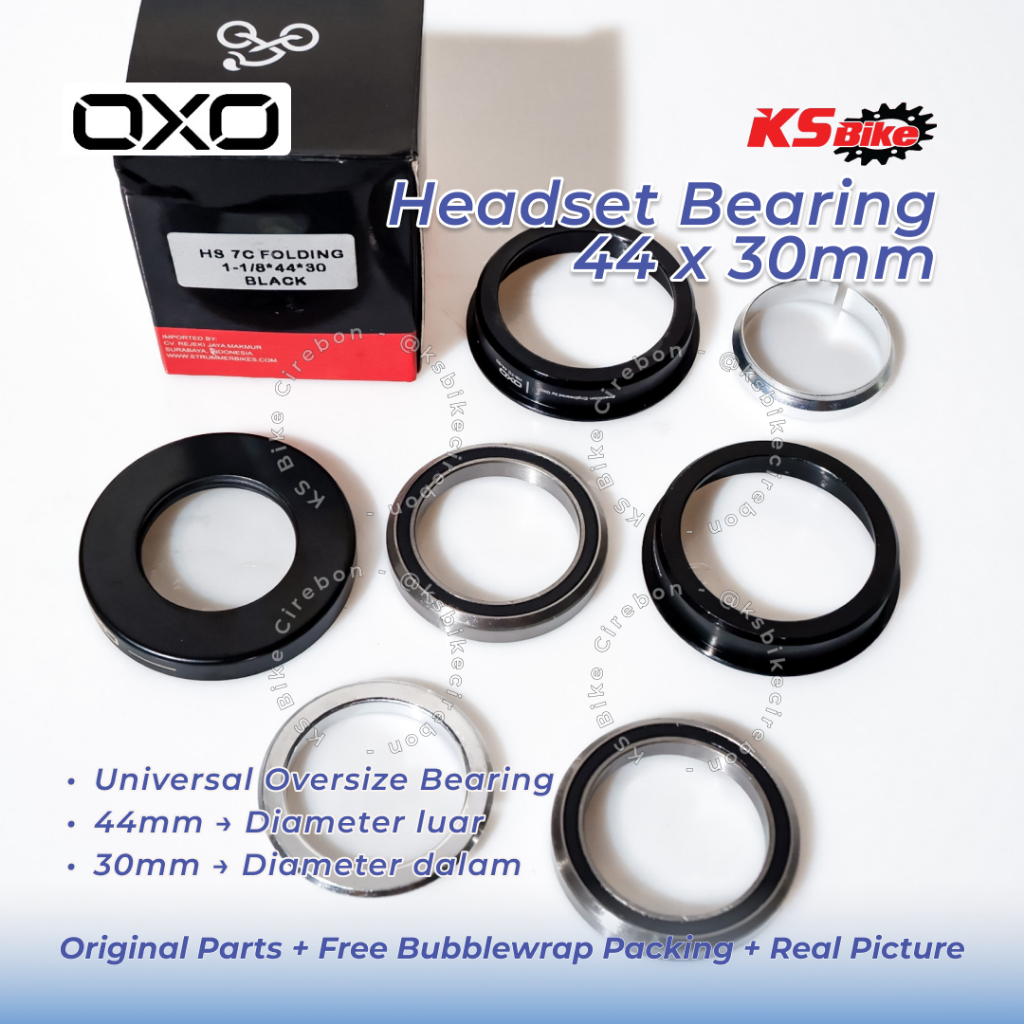 Headset Sepeda Oversize OXO HS-7C Bearing 44 x 30 mm Semi Integrated Sealed Bearing Set Head Set MTB