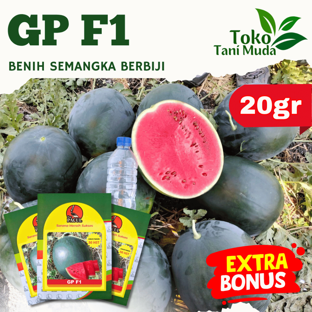 BENIH SEMANGKA BULAT KULIT GELAP GP F1 KEMASAN 20gr