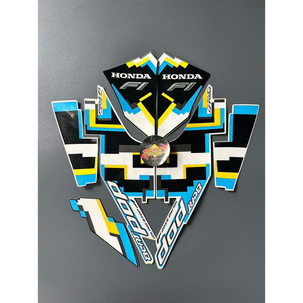 STRIPING STIKER BEAT POP 2019 PUTIH HITAM ORIGINAL