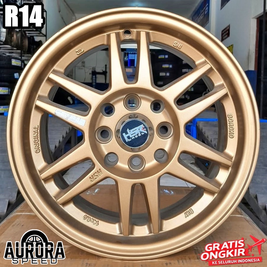 Velg celong ring 14 lebar 6 mobil Carry Sirion Avanza Air EV Brio Agya Pelek HSR BOROKO BLY01 R14